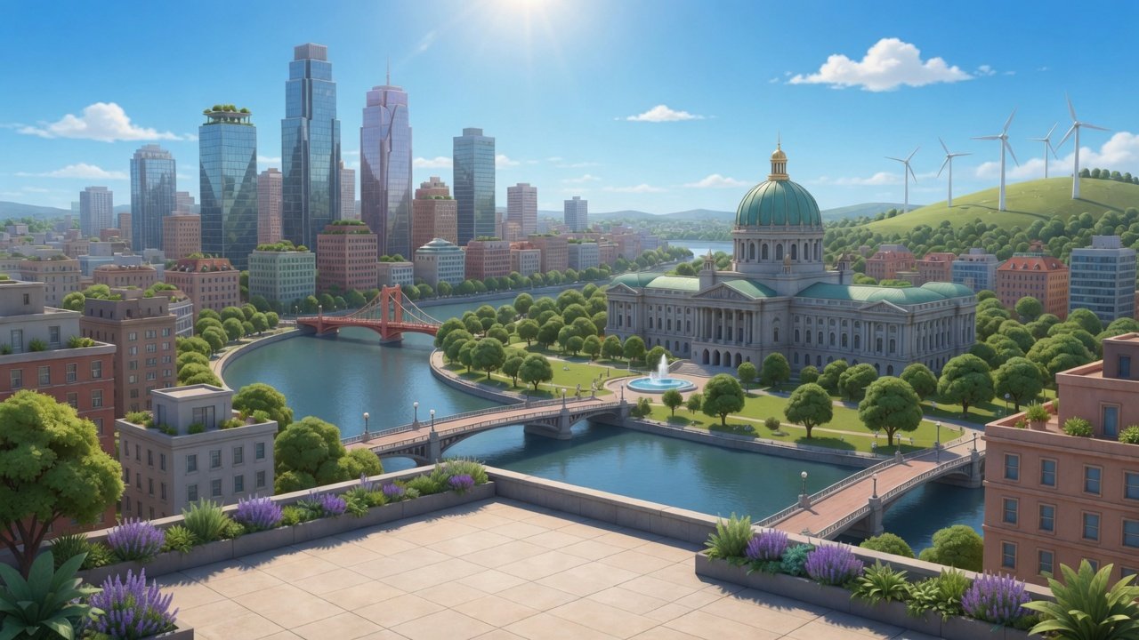 Noon skyline of the protocol city